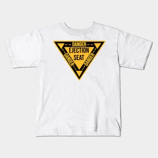 Ejection Seat Danger  Triangle Military Warning Fighter Jet Aircraft Distressed Kids T-Shirt